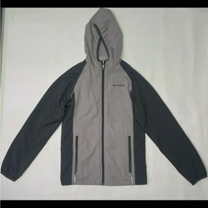 Columbia Windbreaker Jacket Hooded Kids/Youth Size Large Gray